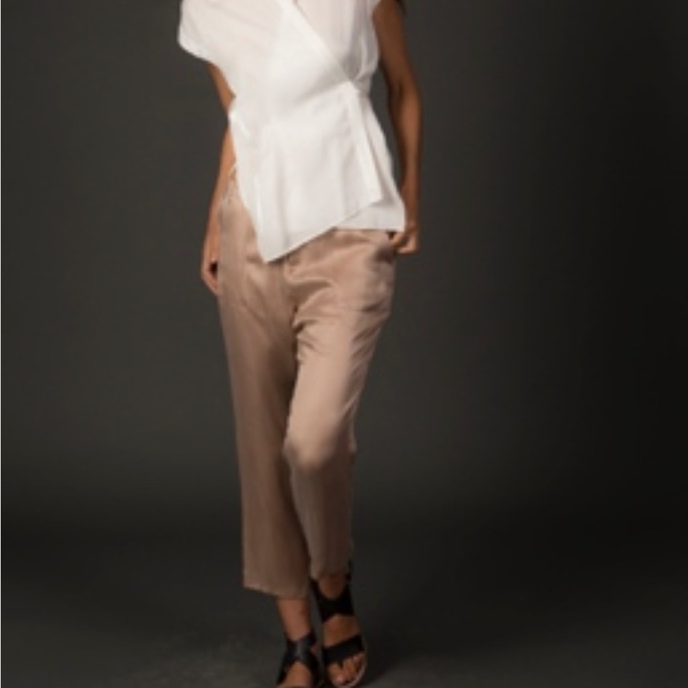 Crop satin pants